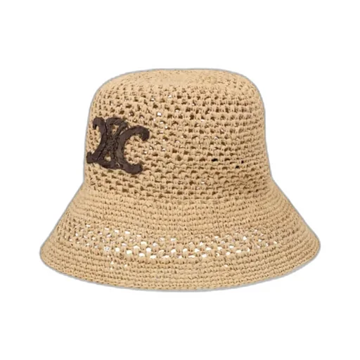 Triomphe Bucket Hat In Raffia