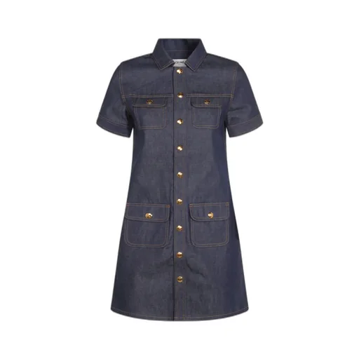 Mini Dress In Raw Wash Denim