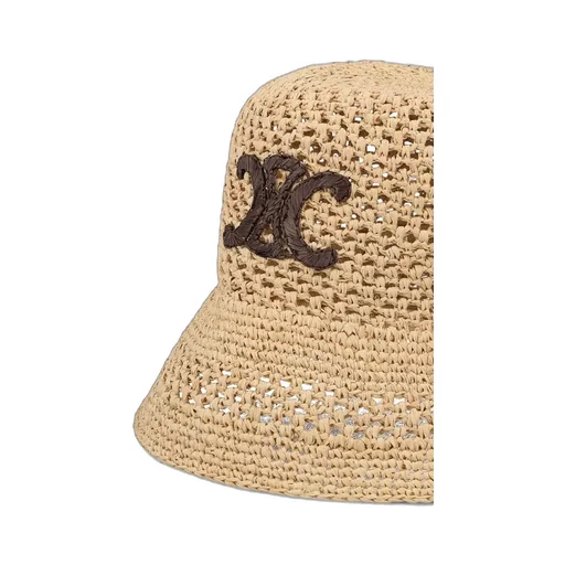 Triomphe Bucket Hat In Raffia