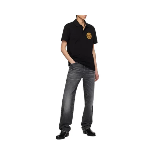 Versace Medusa-Printed Short-Sleeved Polo Shirt