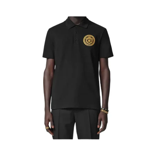 Versace Medusa-Printed Short-Sleeved Polo Shirt