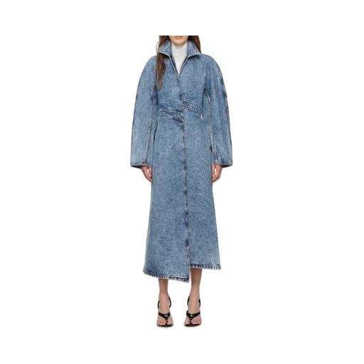 AlaÏA Spiral Denim Trench Coat