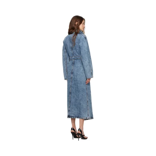 AlaÏA Spiral Denim Trench Coat