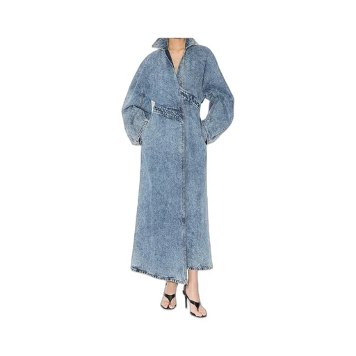 AlaÏA Spiral Denim Trench Coat