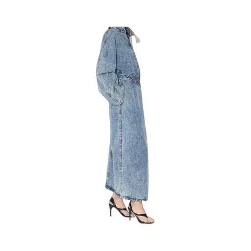 AlaÏA Spiral Denim Trench Coat