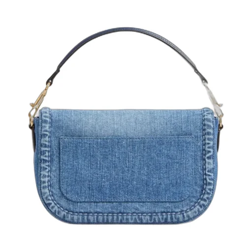 Valentino Garavani Logo Plaque Denim Shoulder Bag