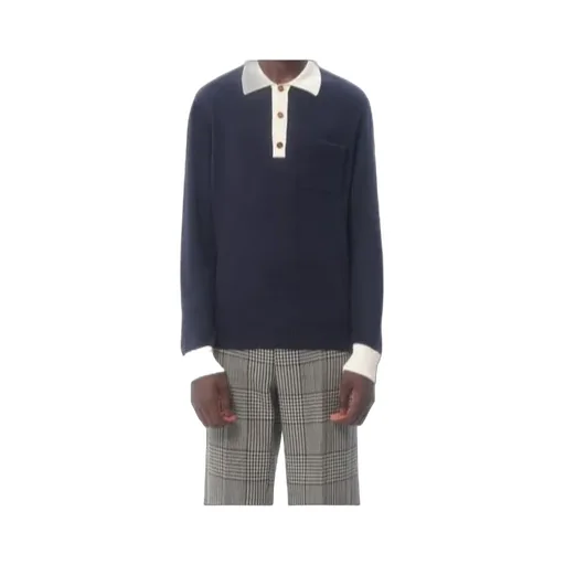 Valentino Button Detailed Long-Sleeved Polo Shirt