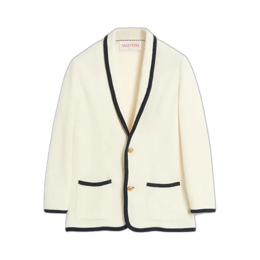 Valentino Single-Breasted Straigth Hem Cardigan