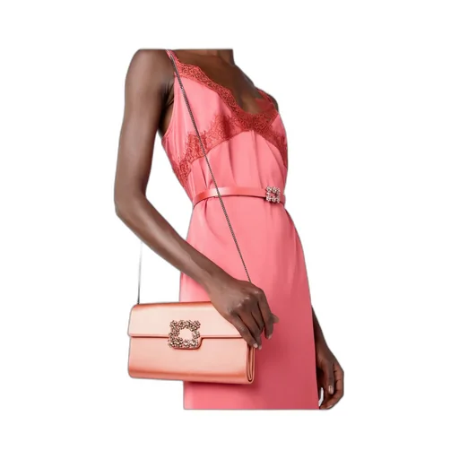 Roger Vivier Efflorescence Embellished Satin Clutch Bag
