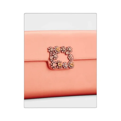 Roger Vivier Efflorescence Embellished Satin Clutch Bag