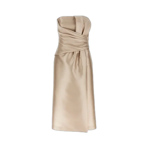 Alberta Ferretti Mikado Cocktail Longuette Dress