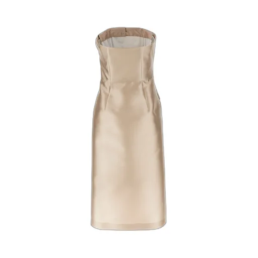 Alberta Ferretti Mikado Cocktail Longuette Dress