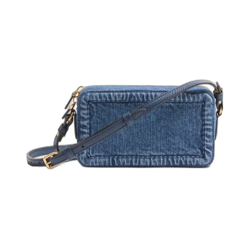 Valentino Alltime Vlogo Plaque Denim Shoulder Bag
