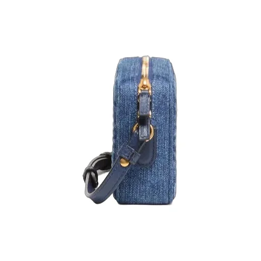 Valentino Alltime Vlogo Plaque Denim Shoulder Bag