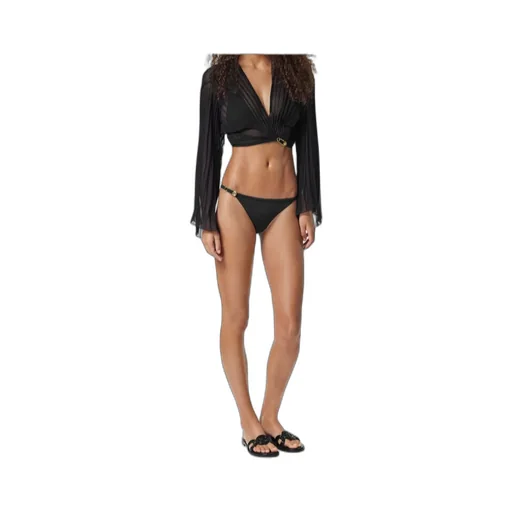 Versace V-Neck Pleated Cropped Blouse
