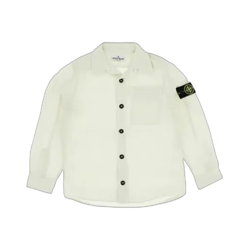 Stone Island Junior Compass Badge Buttoned Shirt