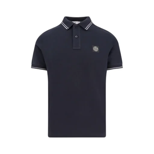 Stone Island Logo Patch Short-Sleeved Polo Shirt