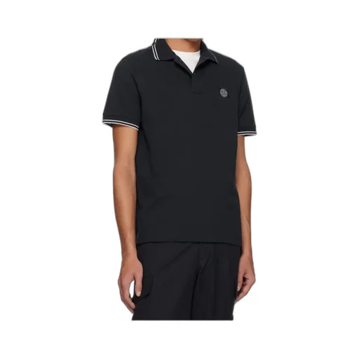 Stone Island Logo Patch Short-Sleeved Polo Shirt