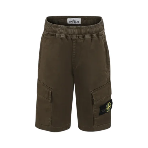 Stone Island Junior Logo-Patch Shorts