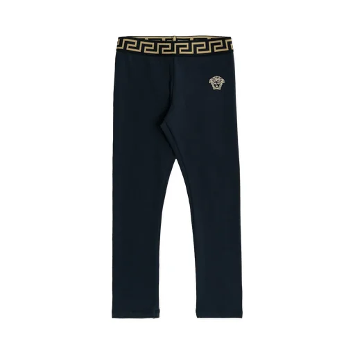 Versace Kids Logo Embroidered Straight-Leg Leggings