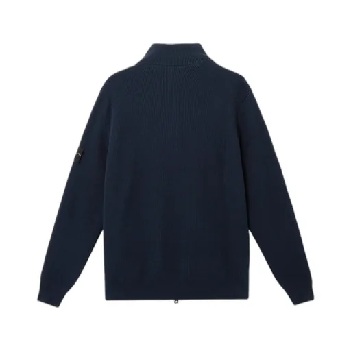 Stone Island Logo Patch Zip-Up Cardigan