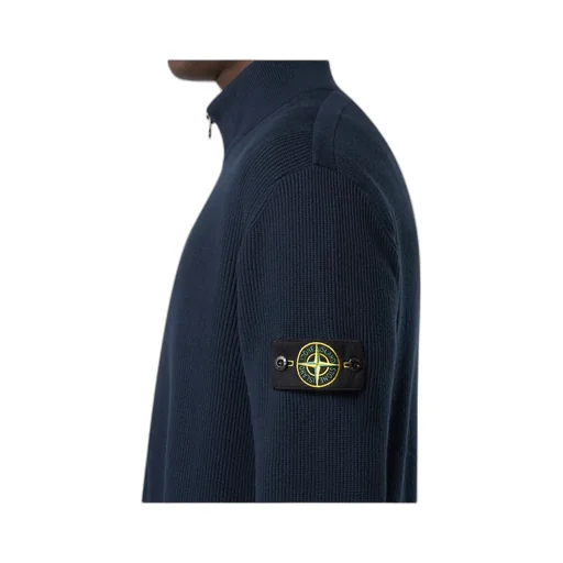 Stone Island Logo Patch Zip-Up Cardigan