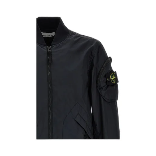 Stone Island Logo Patch Zip-Up Bomber Jacket