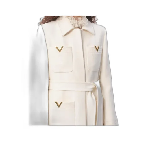 Valentino Drill Long Sleeved Belted Coat