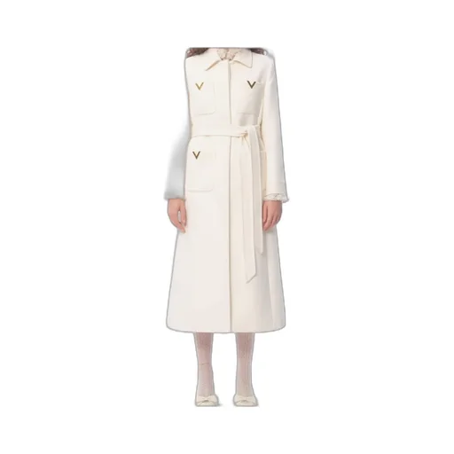Valentino Drill Long Sleeved Belted Coat
