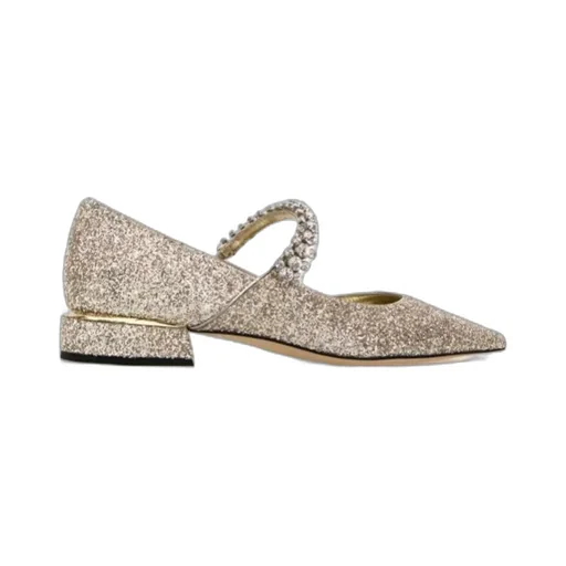Jimmy Choo Bing Glittery Flat Shoes
