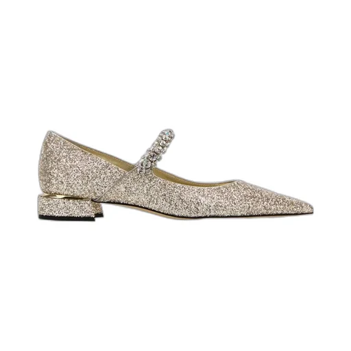 Jimmy Choo Bing Glittery Flat Shoes