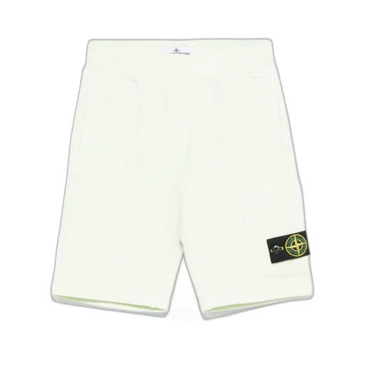 Stone Island Junior Compass-Patch Elasticated Waistband Shorts