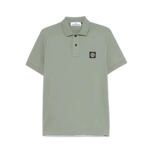 Stone Island Logo Patch Short-Sleeved Polo Shirt