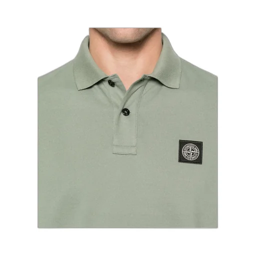 Stone Island Logo Patch Short-Sleeved Polo Shirt