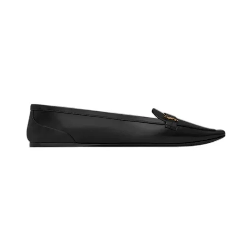 Saint Laurent Poppy Square-Toe Ballerina Shoes