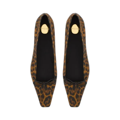 Saint Laurent Poppy Square Toe Ballerinas