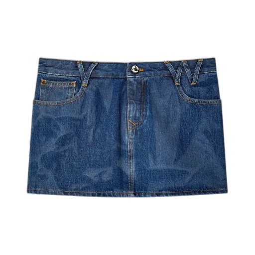 Vivienne Westwood Crease Effect Denim Mini Skirt