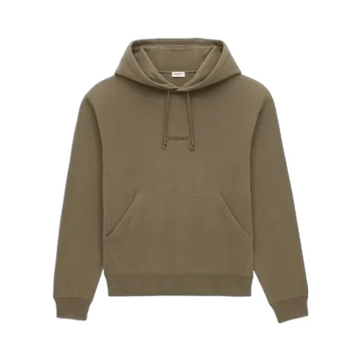 Saint Laurent Logo Embroidered Drawstring Hoodie