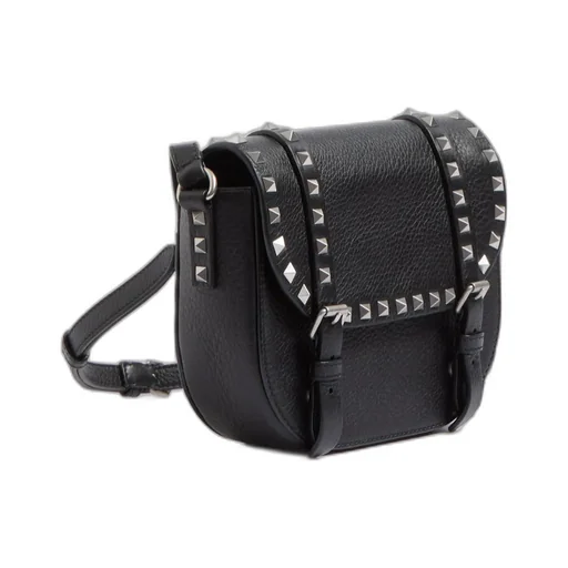 Small Rockstud Grainy Calfskin Crossbody Bag