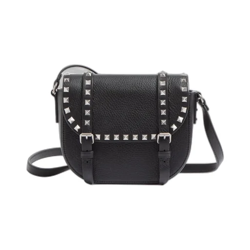 Small Rockstud Grainy Calfskin Crossbody Bag