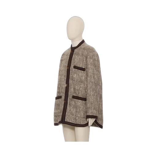 Valentino Button-Up Crewneck Jacket