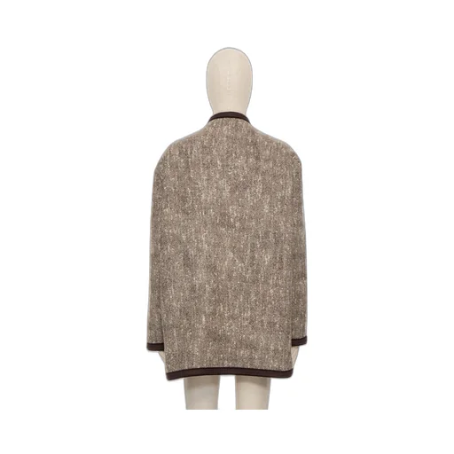 Valentino Button-Up Crewneck Jacket