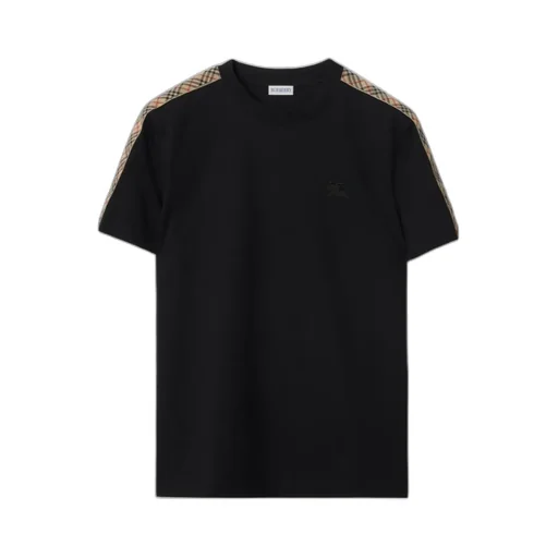 Burberry Checkered-Trim Crewneck T-Shirt