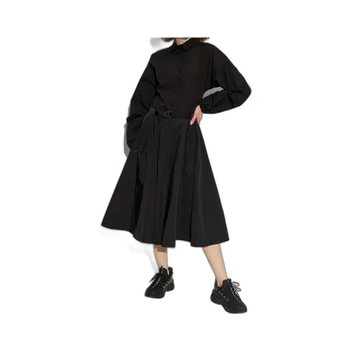 Moncler Belted Flared Midi Skirt