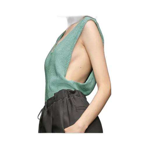 Maison Margiela Fussbett V-Neck Knitted Top