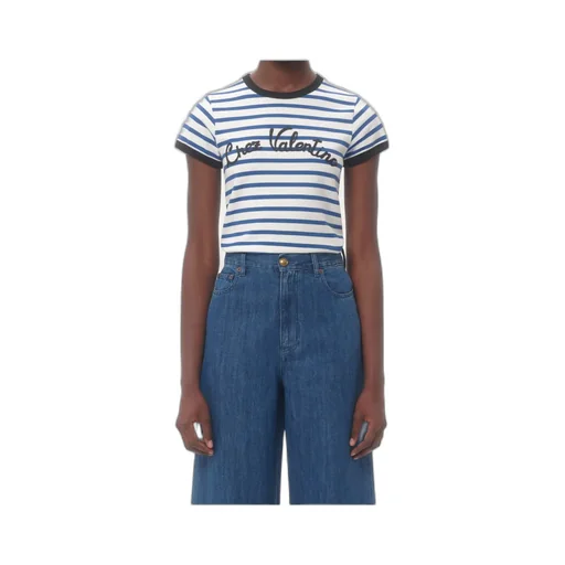 Valentino Striped Crewneck T-Shirt