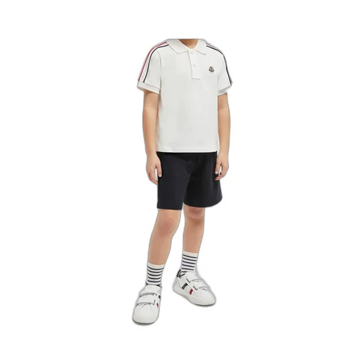 Tricolor-Trimmed Cotton Piquet Set