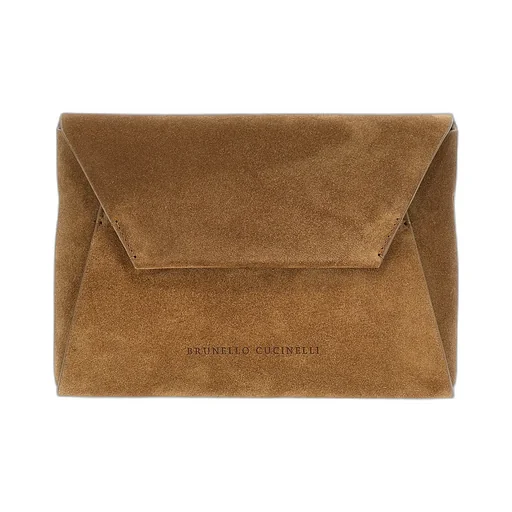Brunello Cucinelli Logo Debossed Envelope Shoulder Bag