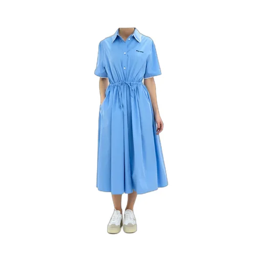 Miu Miu Drawstring Poplin Shirt Dress