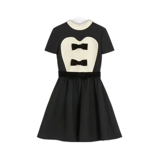 Valentino Bow Detailed Crewneck Short-Sleeved Dress